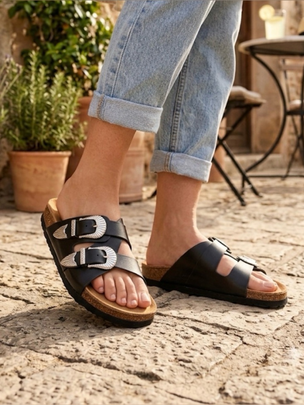 NOT RATED Iris Western Buckle Sandal Women’s 8, Black